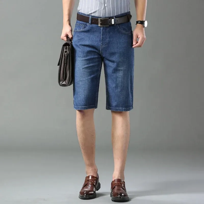 Summer Shorts Jeans Men Denim Pants Stretch Black Fashion Design Men's Jeans Slim Straight Male Short Jeans — image 6