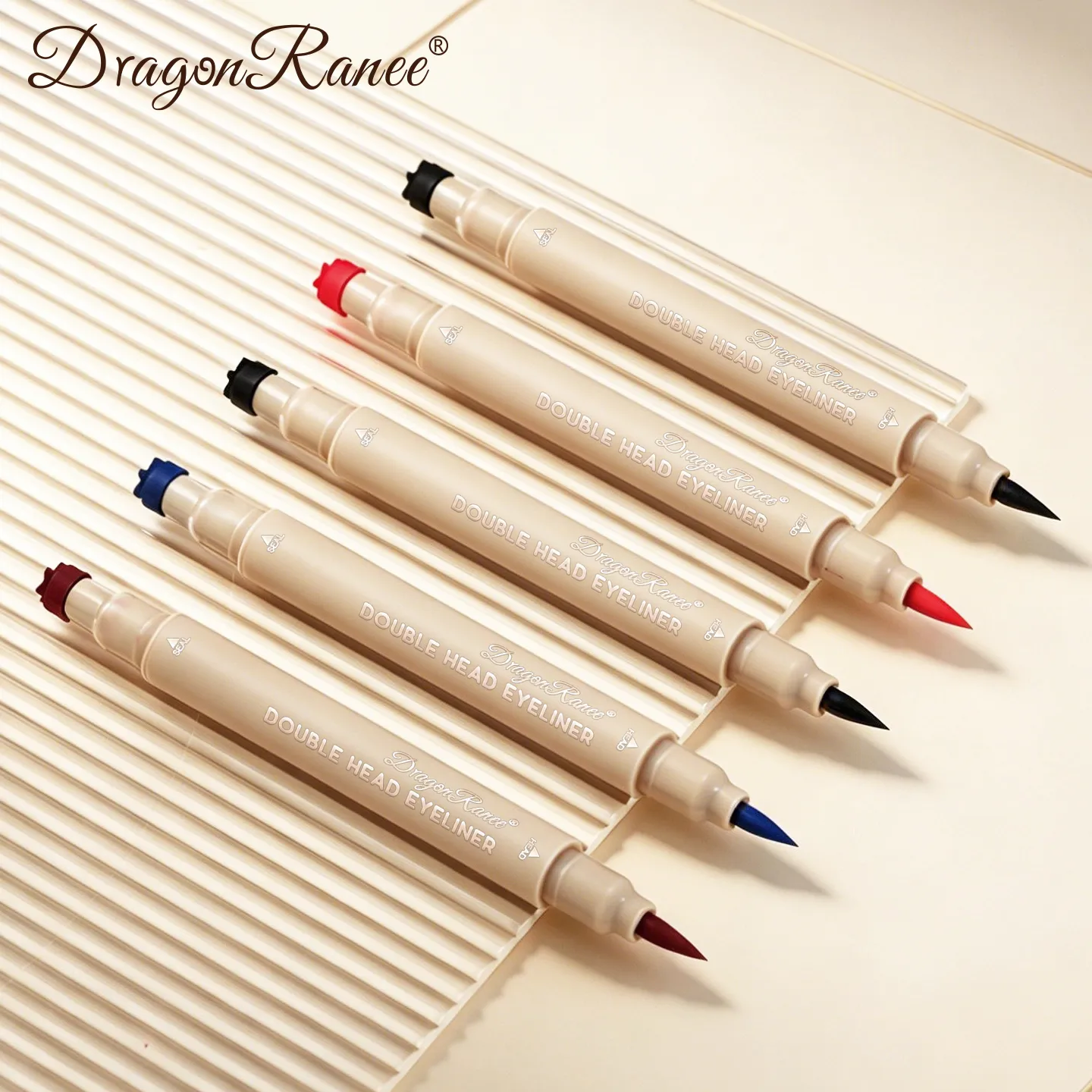 Double-ended Love Star Butterfly Liquid Eyeliner Waterproof Smudge-Proof Quick Drying 2 in 1 Colorful Stamp Eye Line Pen Makeup
