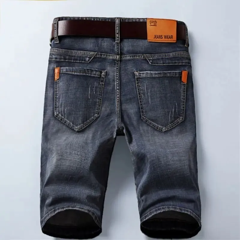 Summer Shorts Jeans Men Denim Pants Stretch Black Fashion Design Men's Jeans Slim Straight Male Short Jeans — image 11
