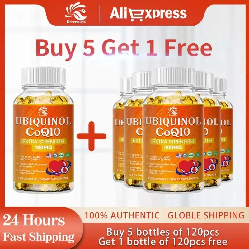 קנה 3 קבל 1 חינם - כמוסות CoQ10 (Ubiquinone) 400 מ"ג - תמיכה לבריאות הלב והאנרגיה של המוח - תוסף ספיגה גבוהה