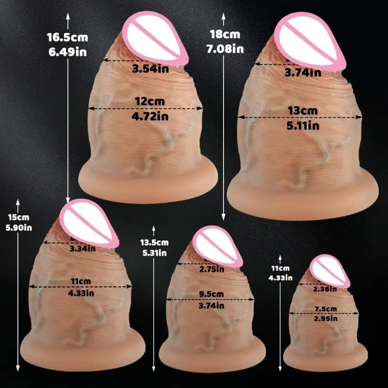 5 Sizes Silicone Dildos Butt Plug Thick Anal Plug Realistic Huge Thick Dildo With Suction Cup Adults Toys Sex Toys For Women Man — image 3