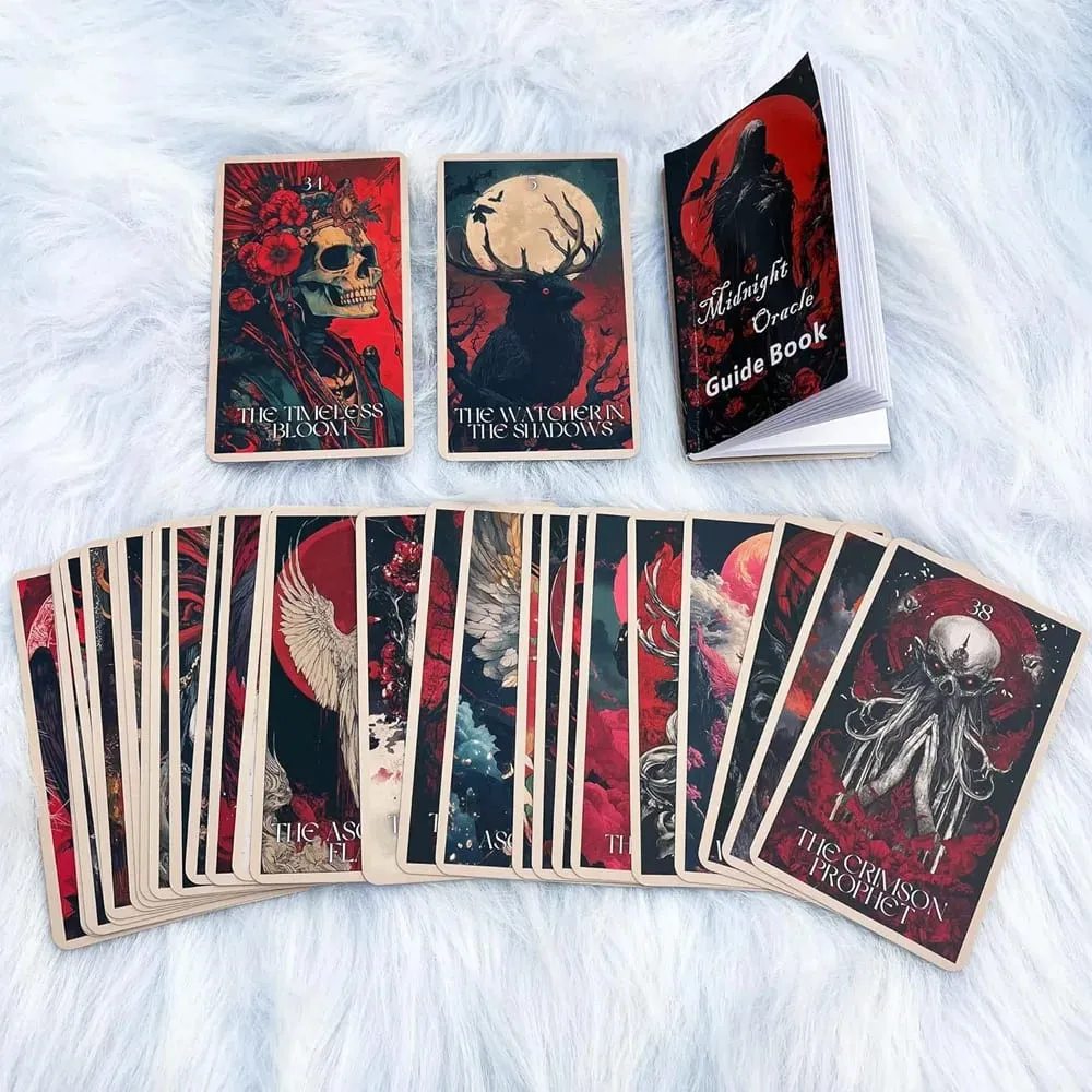 Midnight Oracle Card Deck Gothic Dark Fantasy Themed Cards Includes Paper Instructions Perfect for Enthusiasts & Collectors