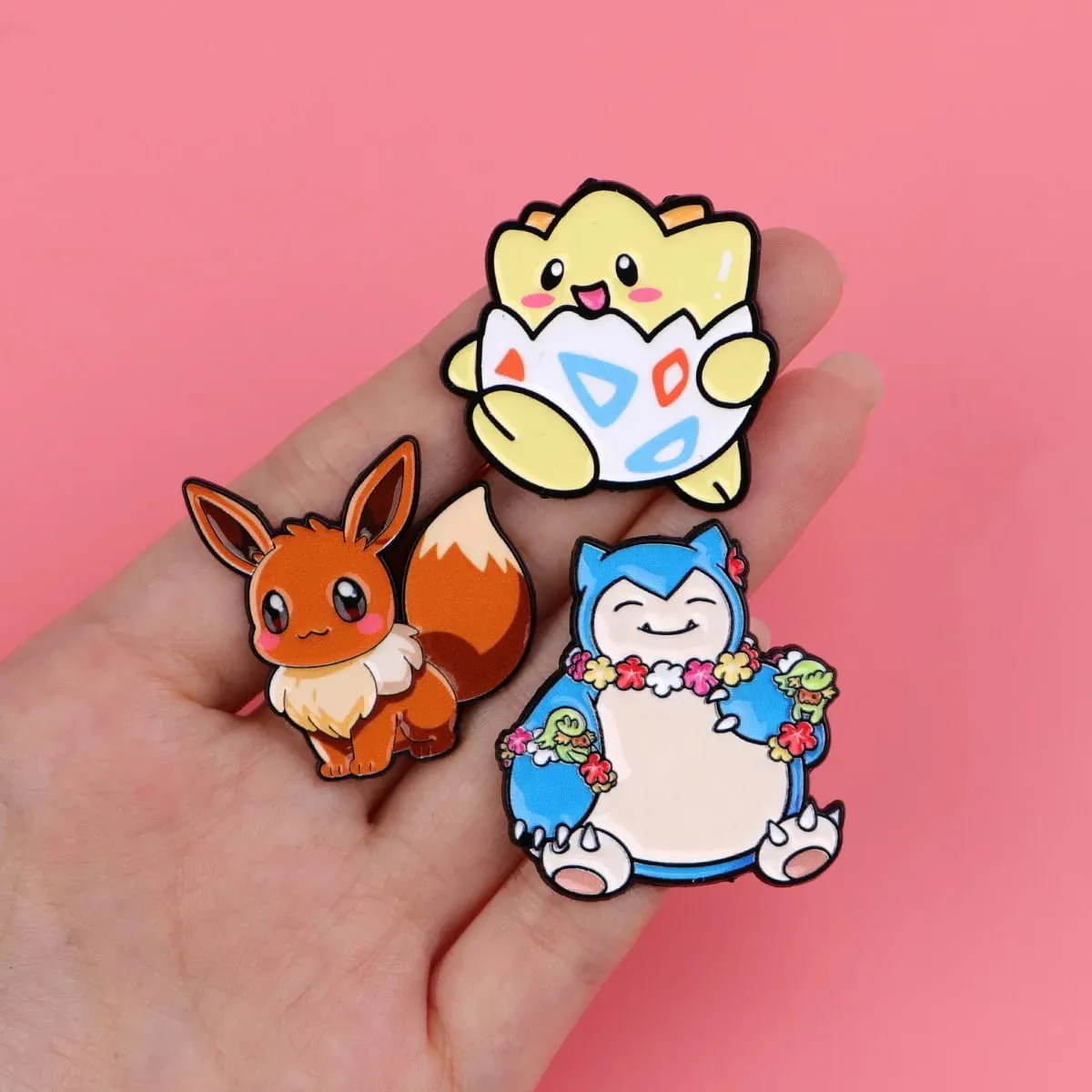 Random 7Pcs Anime Pokemon Monsters Enamel Pins Creative Elf Pikachu Psyduck Bulbasaur Squirtle Brooch Lapel Badge Cosplay Gift — image 4