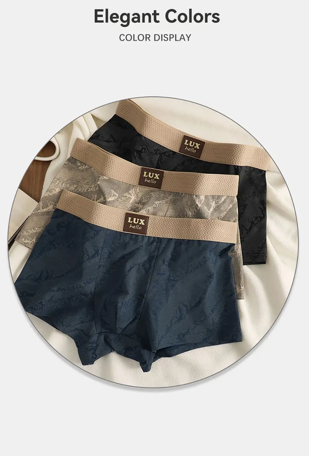 3 unids/pack 100% Boxers de algodón con estampado de lujo para Hombre malla 3D transpirable bolsa antibacteriana ropa interior cómodas bragas suaves para Hombre — image 6