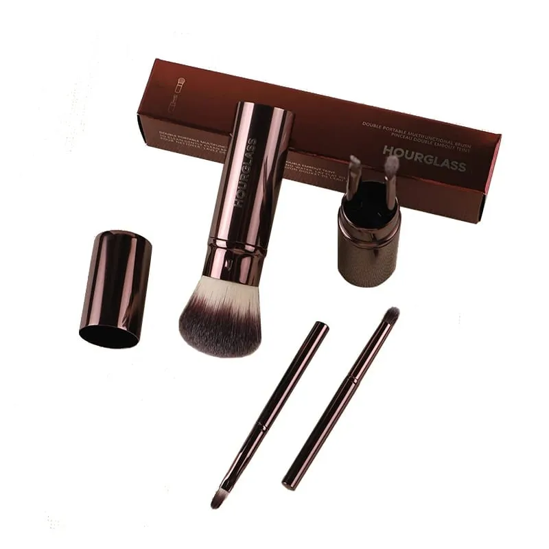 Hourglass Makeup Brush-1018 Multi functional Set of 5 Brushes Loose Powder Brush Lip Brush Eyebrow Brush Portable Makeup Brush