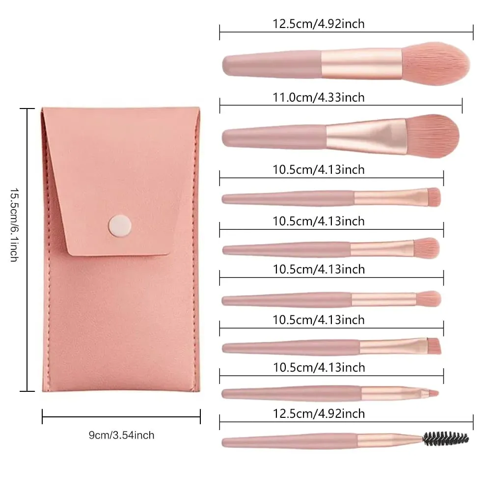 Beginners Makeup Brushes Set - Soft Fluffy Brushes For Face & Eye With PU Bag Ideal For Makeup Artists Golden Flower Pattern — image 2
