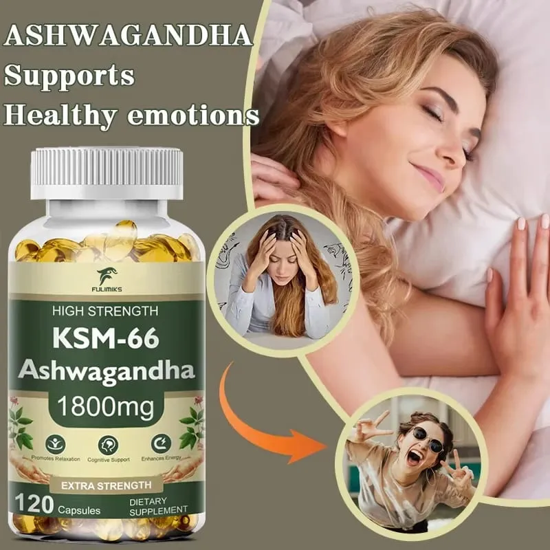 Buy 2 Get 2 Free! High-Potency KSM-66 Capsules 2100mg Supports Energy Focus & Physical Performance Pure Root Extract — image 2