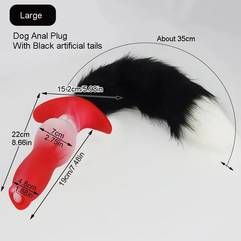 Anal Plug na may Tail BDSM Adult Sex Game Cosplay 18+ Anal Dildo para sa Babae Mga Lalaki Silicone Soft Butt Plug Gay Sex Toys para sa Party BDSM — image 14