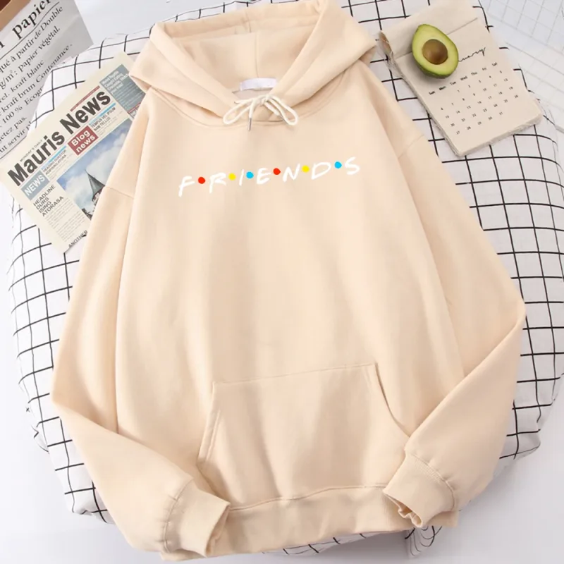 Sitcom Movie Friends Tryckt Luvtröja för män Koreansk fleecetröja Enkel Crewneck Hooded Street Oversize Höst Herrkläder — image 12