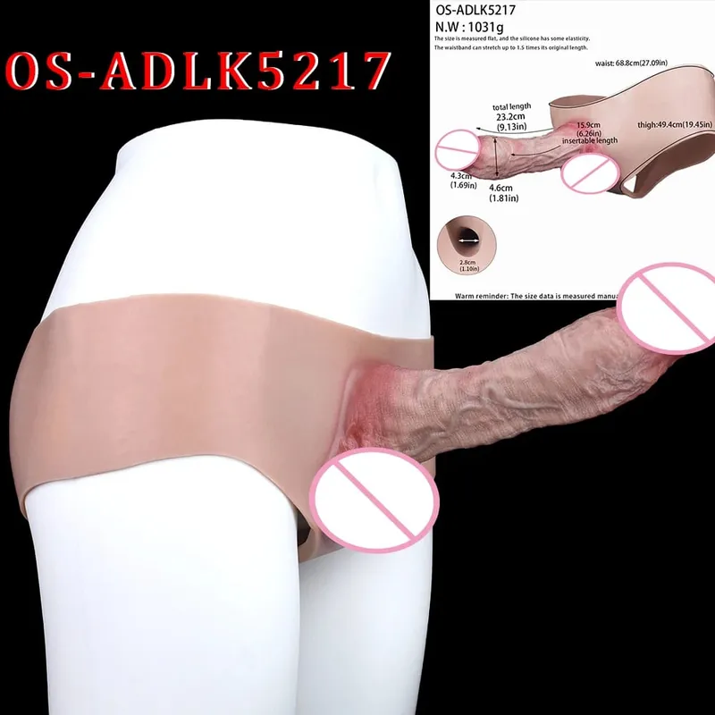Højtalje realistisk penisærme насадка на член Strap On Hollow Dildotrusser Silikone Dick Extender Sexlegetøj til mænd