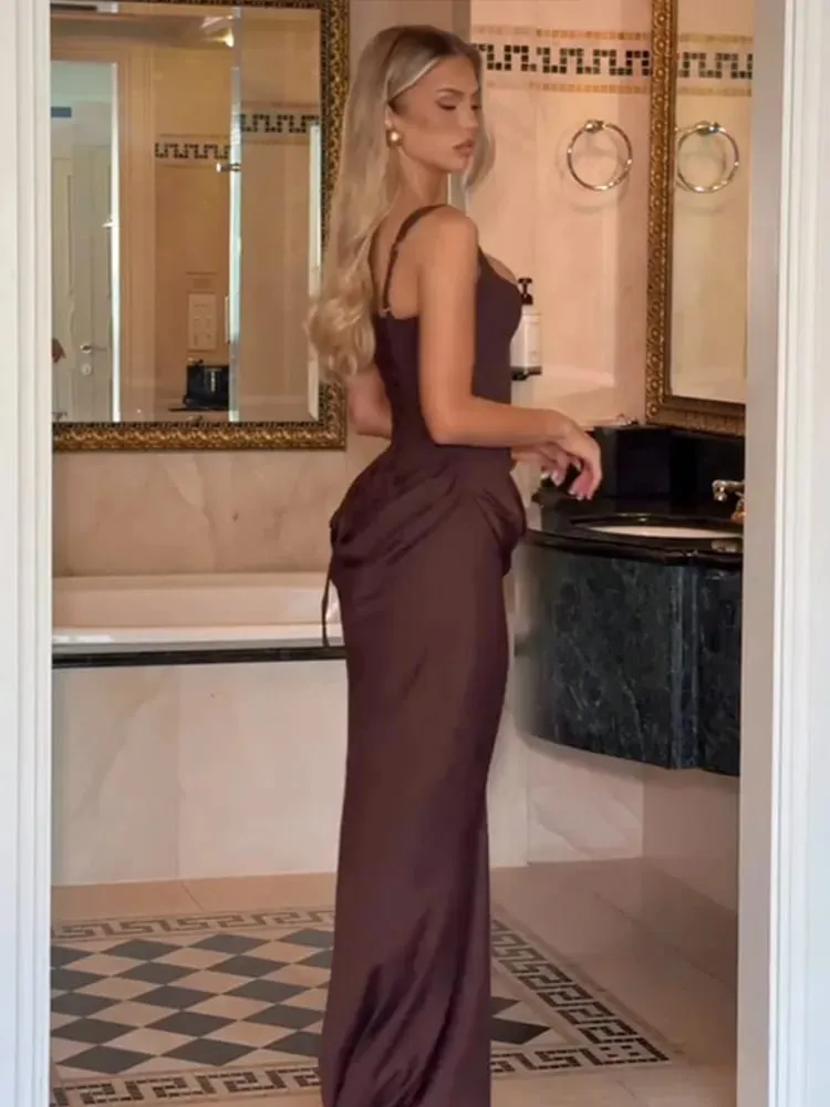 Sexy Women Square-neck Halter Mini Dress Pleated Sleeveless Backless High Waist Bodycon Vestidos 2026 New Summer Lady Party Robe — image 3
