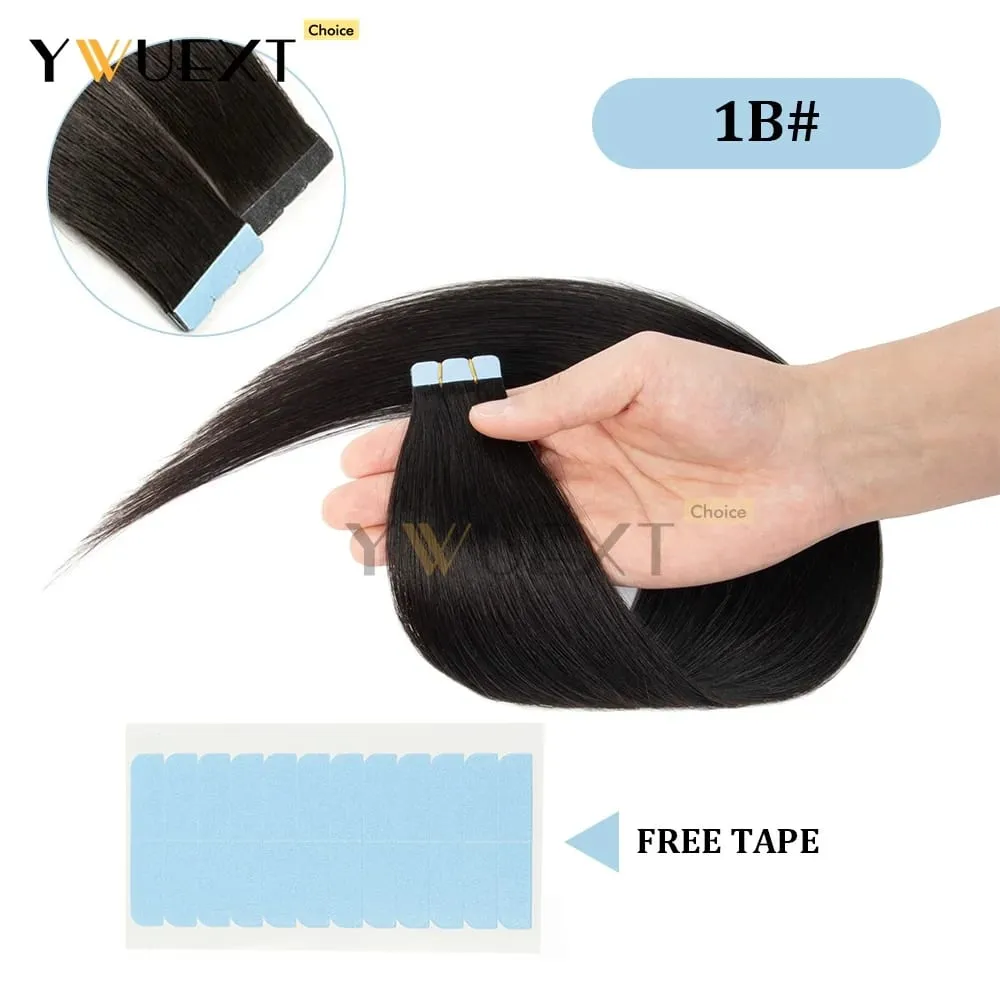 Mini Tape in Human Hair Extensions Natural Straight For Women 12inch-20inch 12.5g-20g Easy to Wear 10pcs/pack Salon Quality — image 9