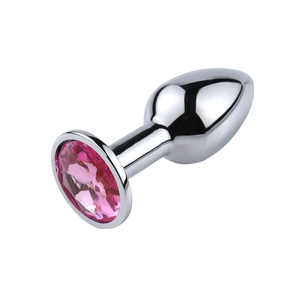 Luxury Metal Anal Plug Set Jewel Butt Trainer Kit Mga Pang-adultong Laruan para sa Mga Lalaki Babae Mga Mag-asawa Mga Beginners Mga Regalo sa Seks Malaki Katamtaman Maliit na Pink — image 6