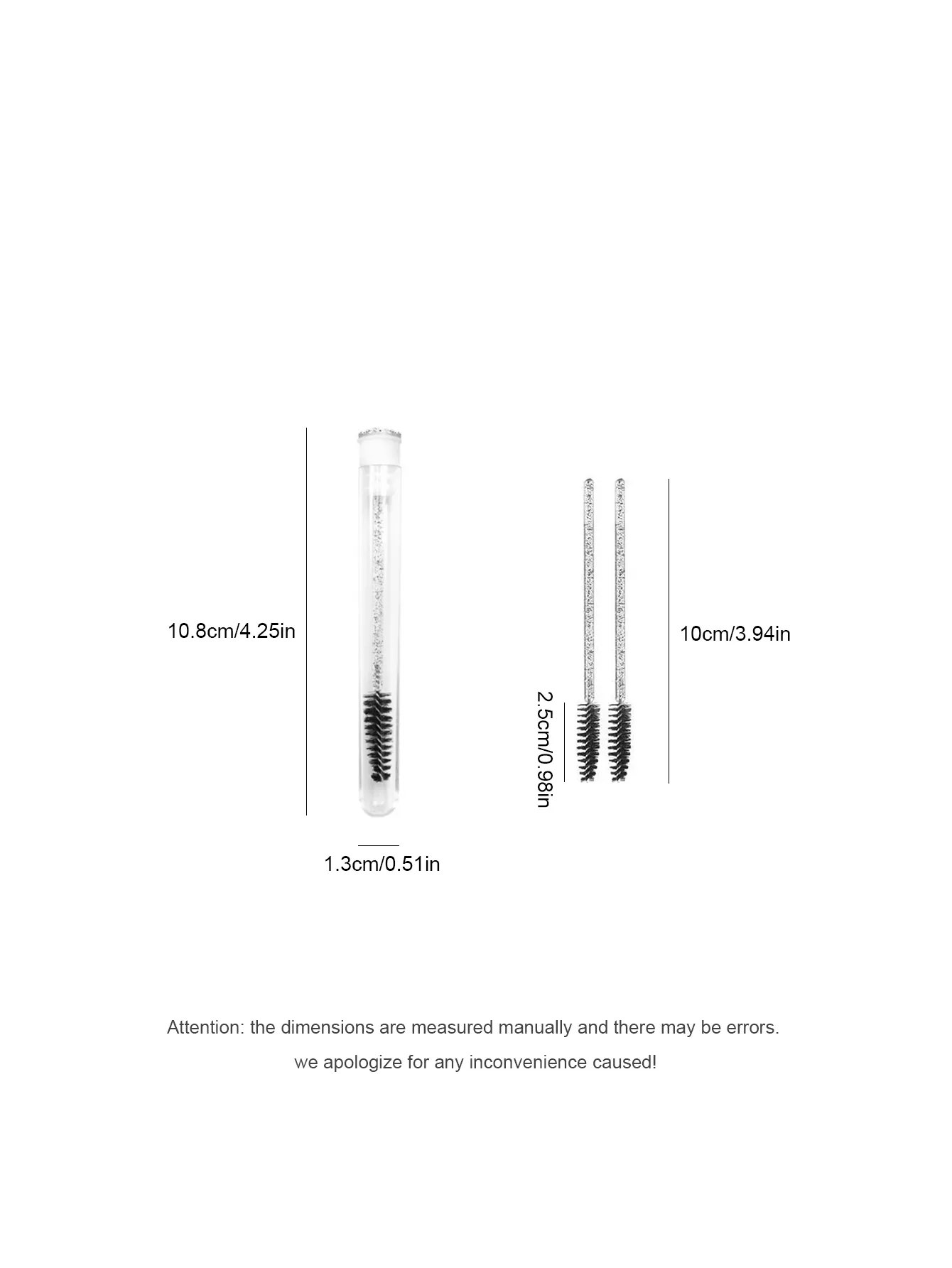 [70 pinceles negros para ojos y 20 tubos de plástico] Barra de cristal desechable para cejas, cepillo suave extremadamente fino, portátil y Flexible