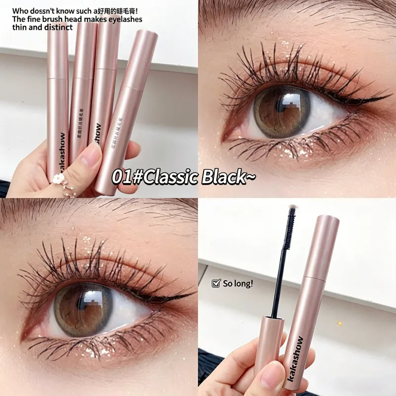 Kakashow Lengthening Mascara Waterproof Long‑Lasting Curling Eyelash Mascara Dense Separated Lashes Smudge‑Proof Eye Makeup