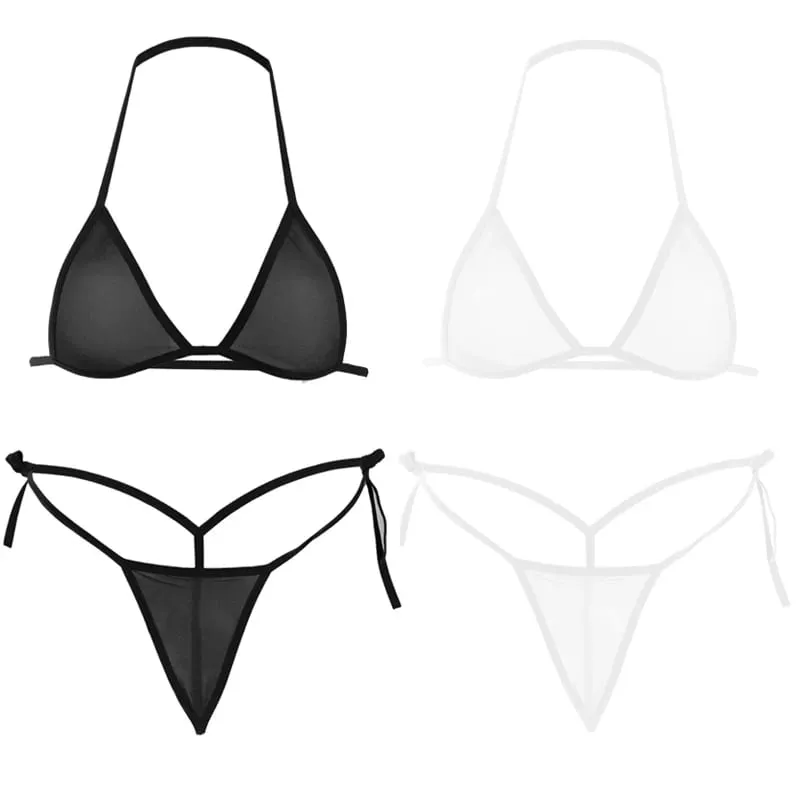 2PCS Women Sexy Lingerie Sets Ultra-thin Mesh Wirefree Bra Set Lingerie Ultra Hot Transparent Exotic Underwear Set ng Pambabae — image 9