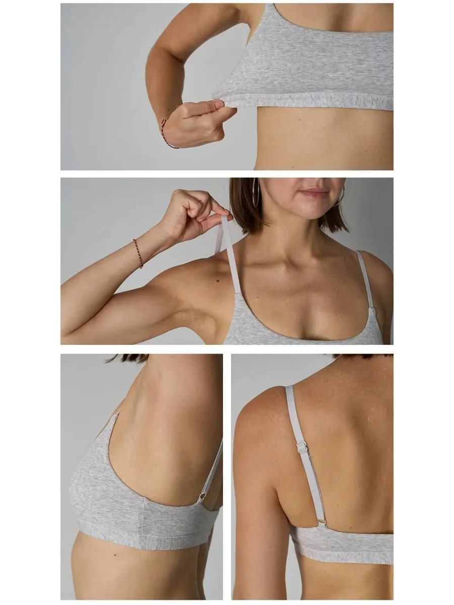 Conjunto de sutiã e bermuda sem aro de algodão – conjunto de duas peças de lingerie de malha canelada sem acolchoamento — image 6