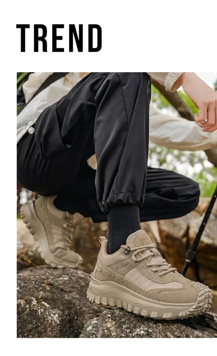 Outdoor Casual Sneakers for Men Thick Bottom Durable Comfortable Lining for Hiking Camping Daily Outing — image 8
