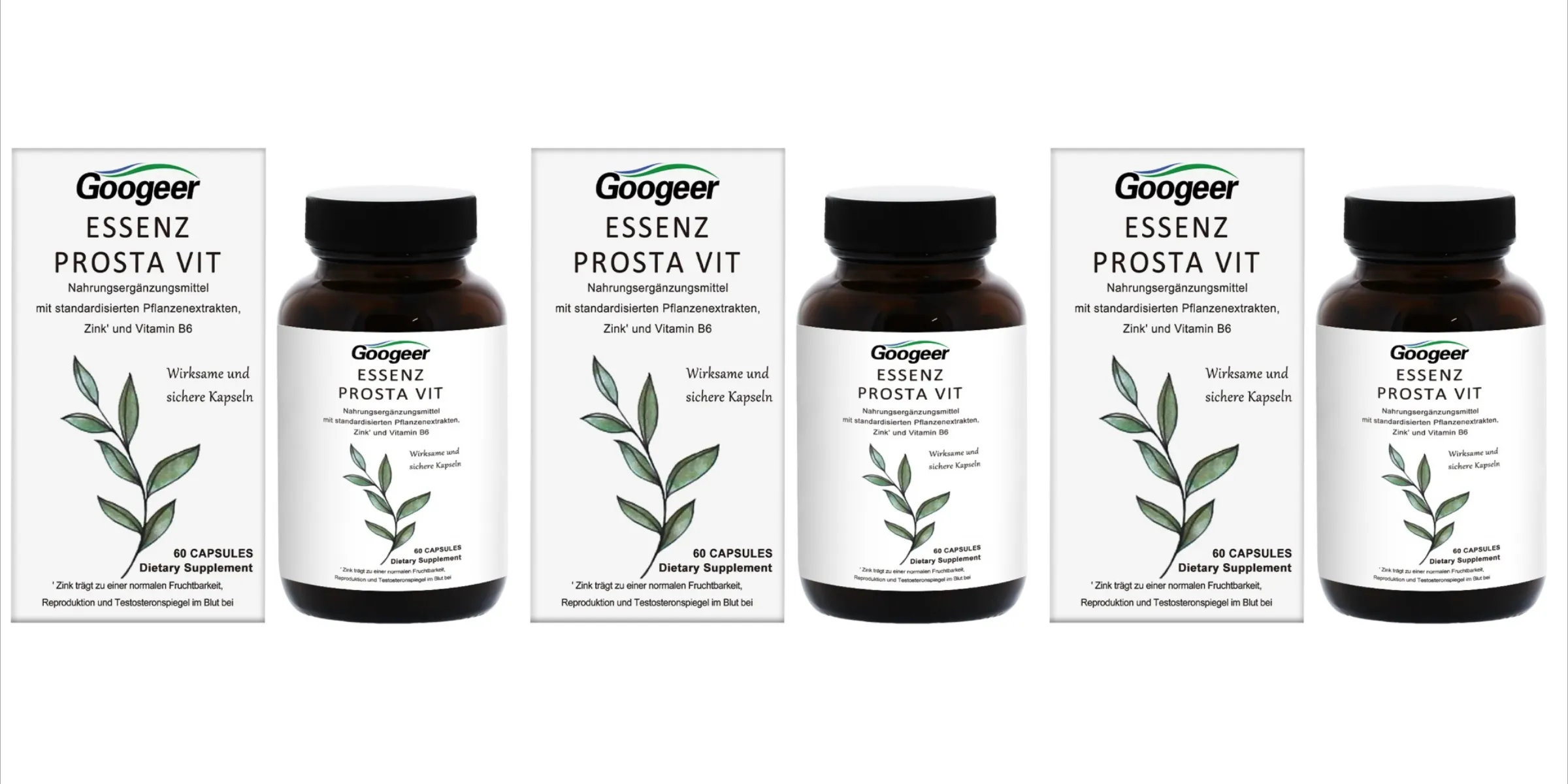 Googeer Prosta Vit Essenz Capsules with Saw Palmetto Zinc Vitamin B6 Supports Prostate Urinary Health Daily Comfort 60 Count