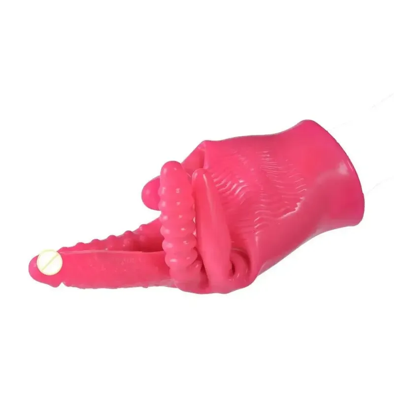 Limang Daliri Masturbators Sex Gloves Pambabae Vibrator Dildo G-Spot Clitoral Stimulator Erotikong Produkto Vagina Massage Lesbian Toy — image 9