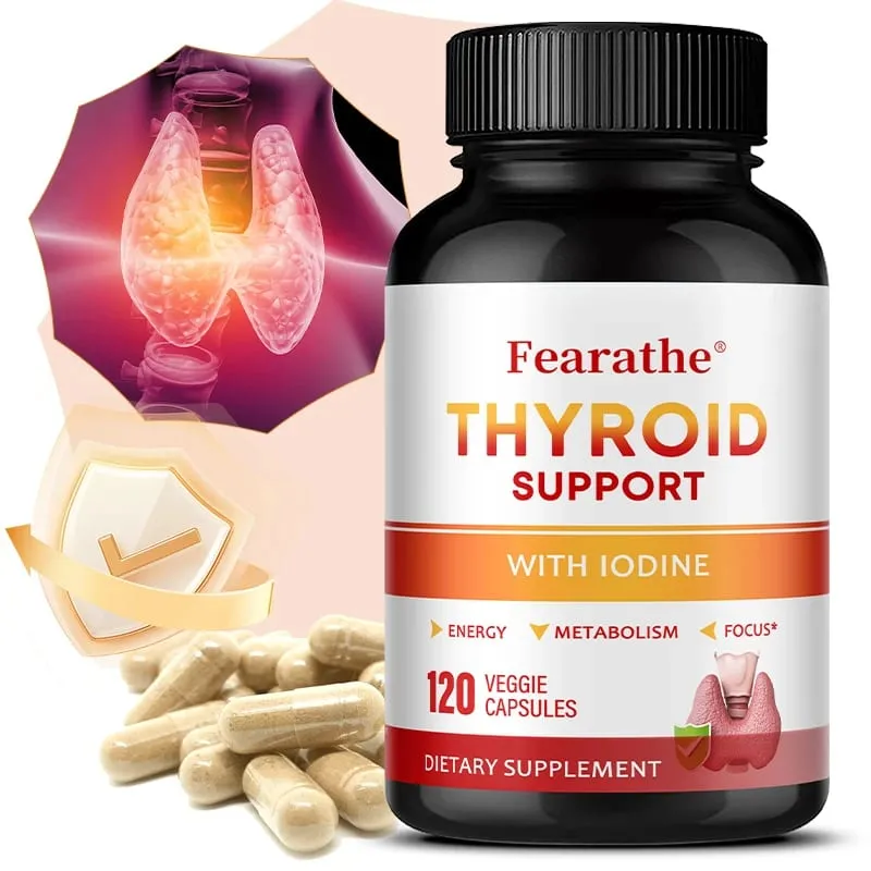 Thyroid Support Capsules Iodine Magnesium Vitamin B12 Complex Relieve Fatigue Mood Energy Metabolism & Mental Focus Supplement — image 2
