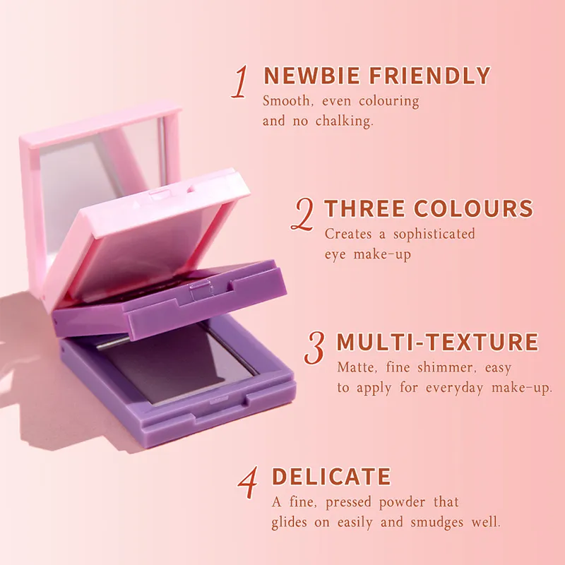1 piece three in one eye shadow palette portable makeup matte and shiny finish multi-functional neutral tone easy to mix — image 4