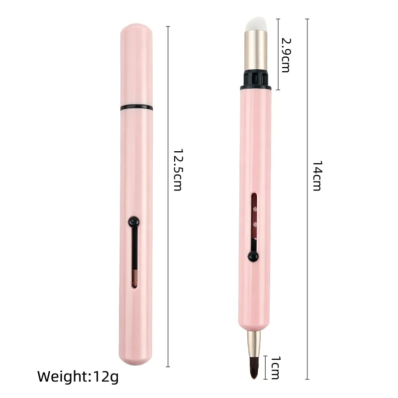 1pcs Retractable Dual Ended Lip Brush Silicone Blending Head Soft Fiber Makeup Tool for Lipstick Lip Gloss Applicator Brushes — image 2