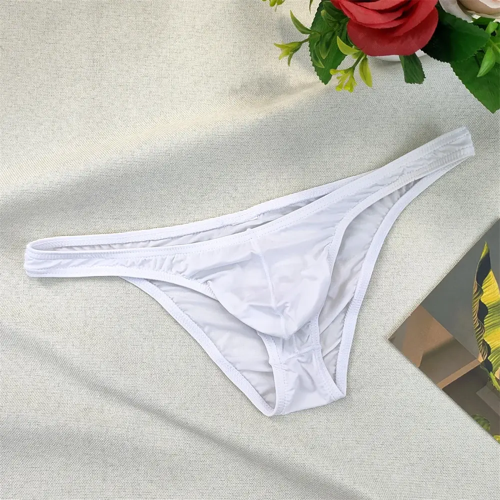 Herr Ultralåg midja Bugle Pouch Bikinitrosor Sexiga tighta Transparenta underkläder Man Is Silk Ultratunna kalsonger Plus Size — image 5