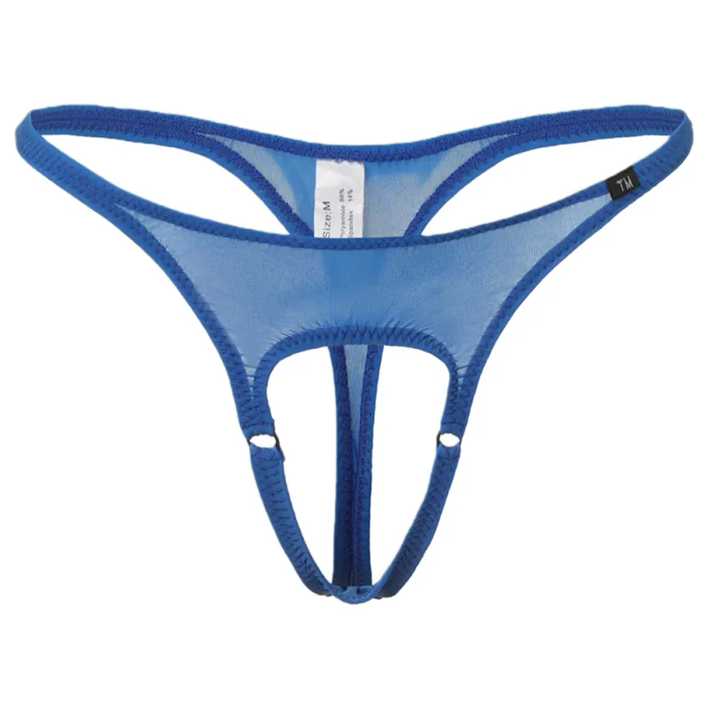 Sexy Men Underwear Thongs with Front Open Pouch Low Rise Fit High Elastic Stretch for Club Party 95%Polyester+5%Spandex — image 5