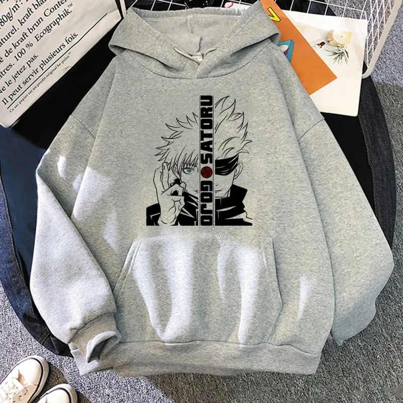 Anime Jujutsu Kaisen Manga Gojo Satoru Graphic Hoodies Vintage Oversized Hooded Long Sleeves Cotton Hoodie Men Women Clothes — image 6