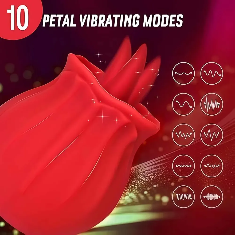 Rose Shaped Vibrator Body-Safe Silicone Sex Toy para sa Babae Waterproof Rechargeable Multi-Speed Vibrations Maingat na Regalo ng Pang-adulto — image 2