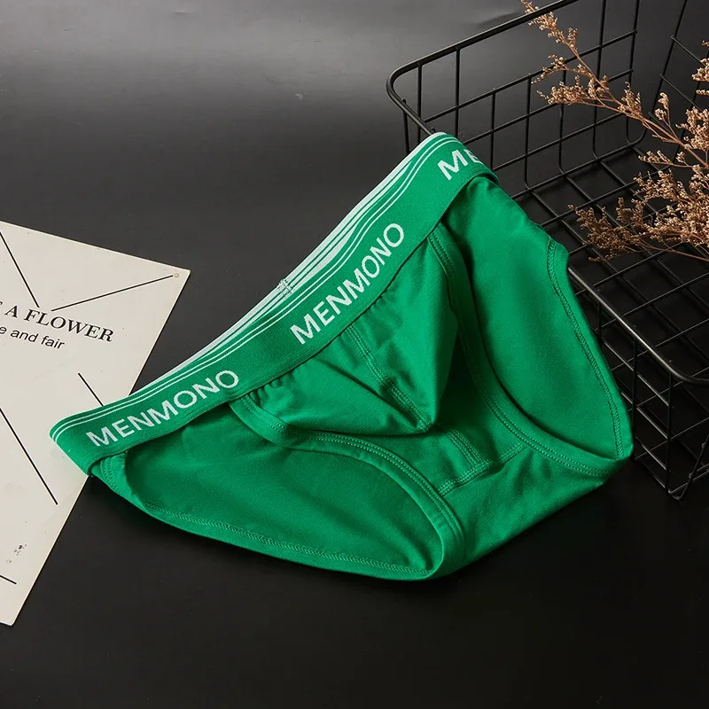MEN cotton tide men's triangle bagong sexy low waist slim breathable youth personality U convex underwear men. — image 17