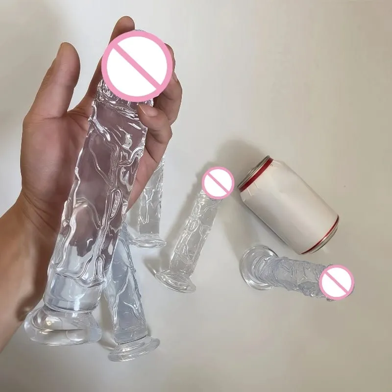 Women Realistic Anal Butt Plug Transparent Dildo Suction Cup Big Dick Soft Masturbators G Spot Big Penis Adult Sex Product 18+ — image 2