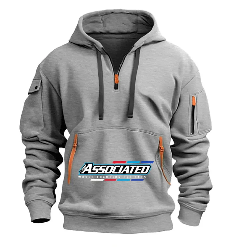 Rc Team Associated Men's Hoodie Multi Pocket Zipper Casual Sports Hoodie Men Loose Pullover Fashion Sweatshirt Long-Sleeve tops