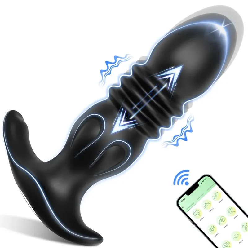 Remote Control Sex Toys Vibrator for Men Prostate Massager 9 Tension Shock Flapping Telescopic Vibrating Anal Plug for Adult — image 8