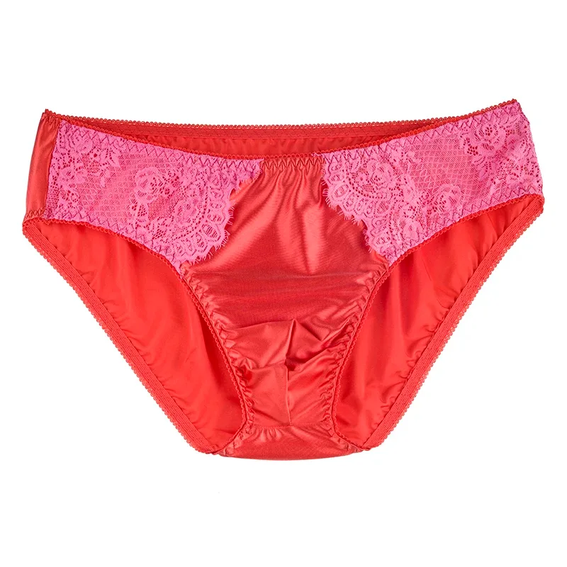 Men's Sexy Briefs Comfortable Healthy Elastic Soft Pouch mid Waist Pure Underwear Men's lace shiny gay underwear — image 5