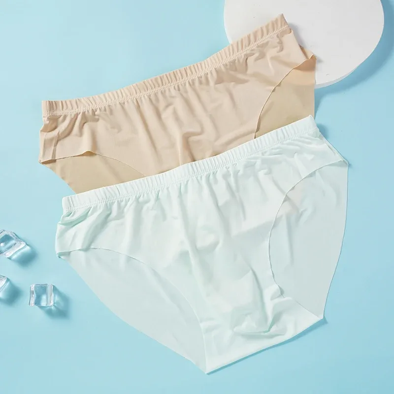 4pcs 남자의 얼음 실크 팬티 여름 투명 원활한 섹시한 빠른 건조 유행 통기성 속옷 초박형 팬티 — image 6
