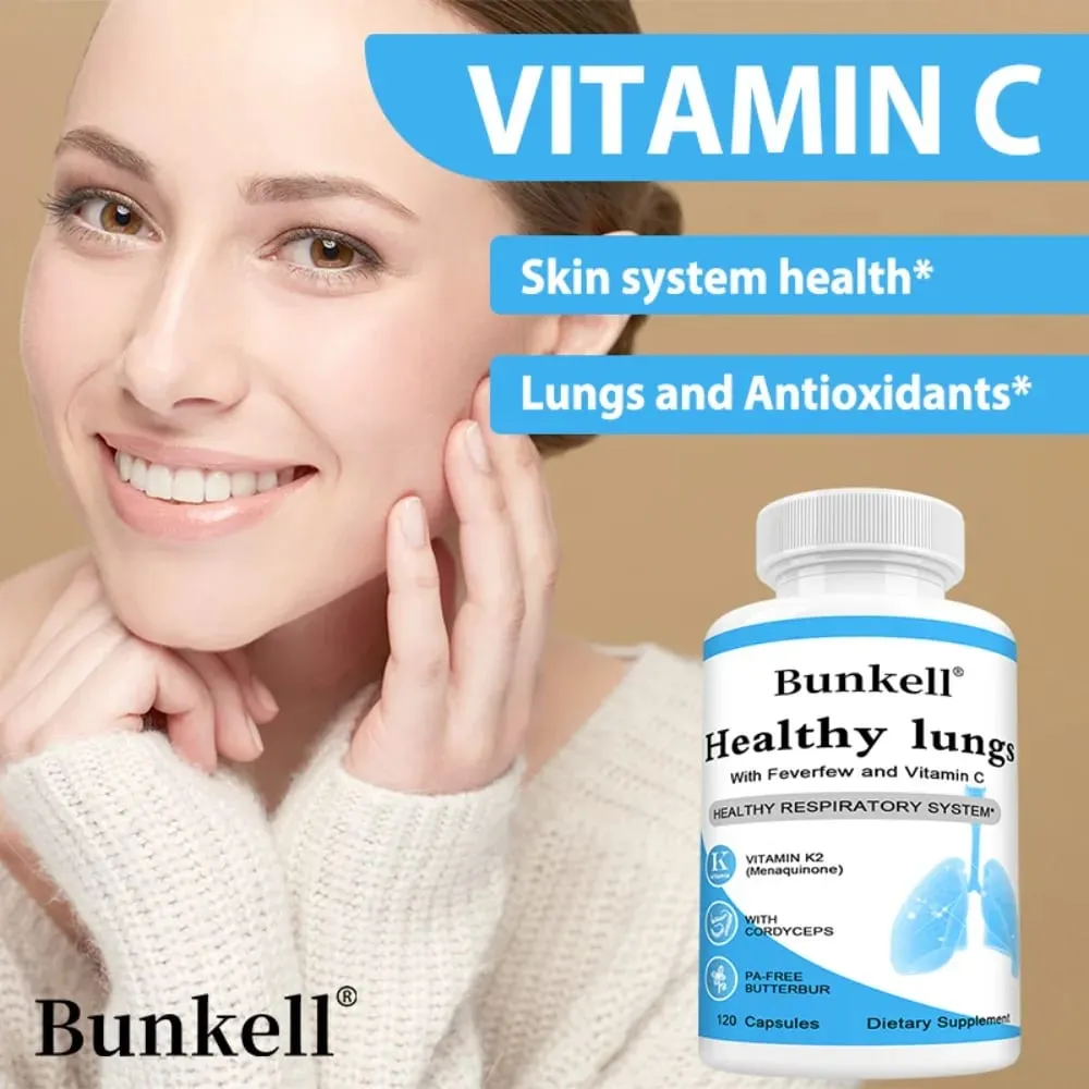 Lung Health Capsules with Vitamin C Balance Respiratory System and Skin Support Superior Respiratory Defense Bronchial Health