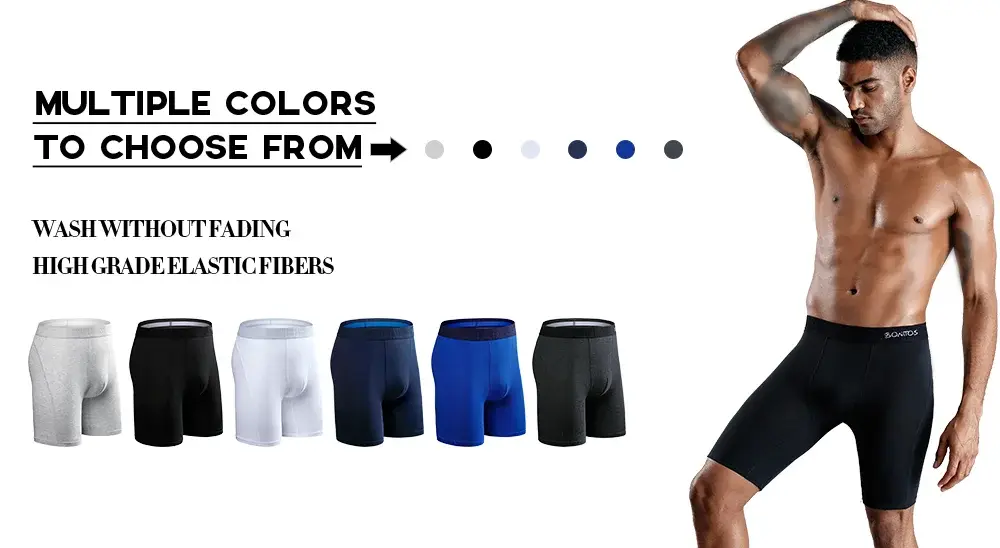 Mode Lång Herr Boxershorts Polyester Underkläder för Man Kalsonger Sexiga Herrtrosor Bekväma Stretch Boxershorts Herr — image 3