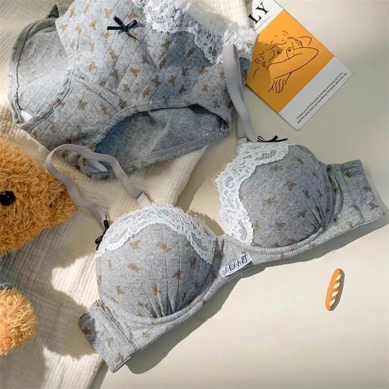 Sexy Lace Lingerie Set for Women Push Up Bra & Panty Set Summer Cute Underwear — image 4
