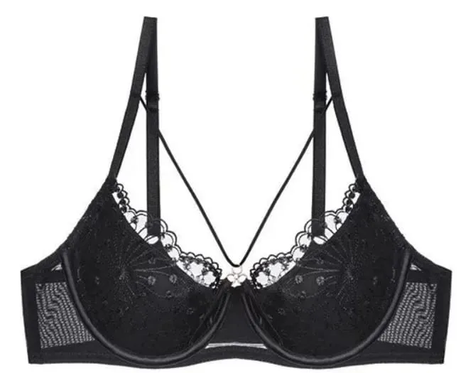 Pure Desire Sexig fransk spetsbh för kvinnor Sommar Tunn Cup Push-Up BH Casual Mode Underkläder Underkläder 34‑40 BANERDANNI — image 12