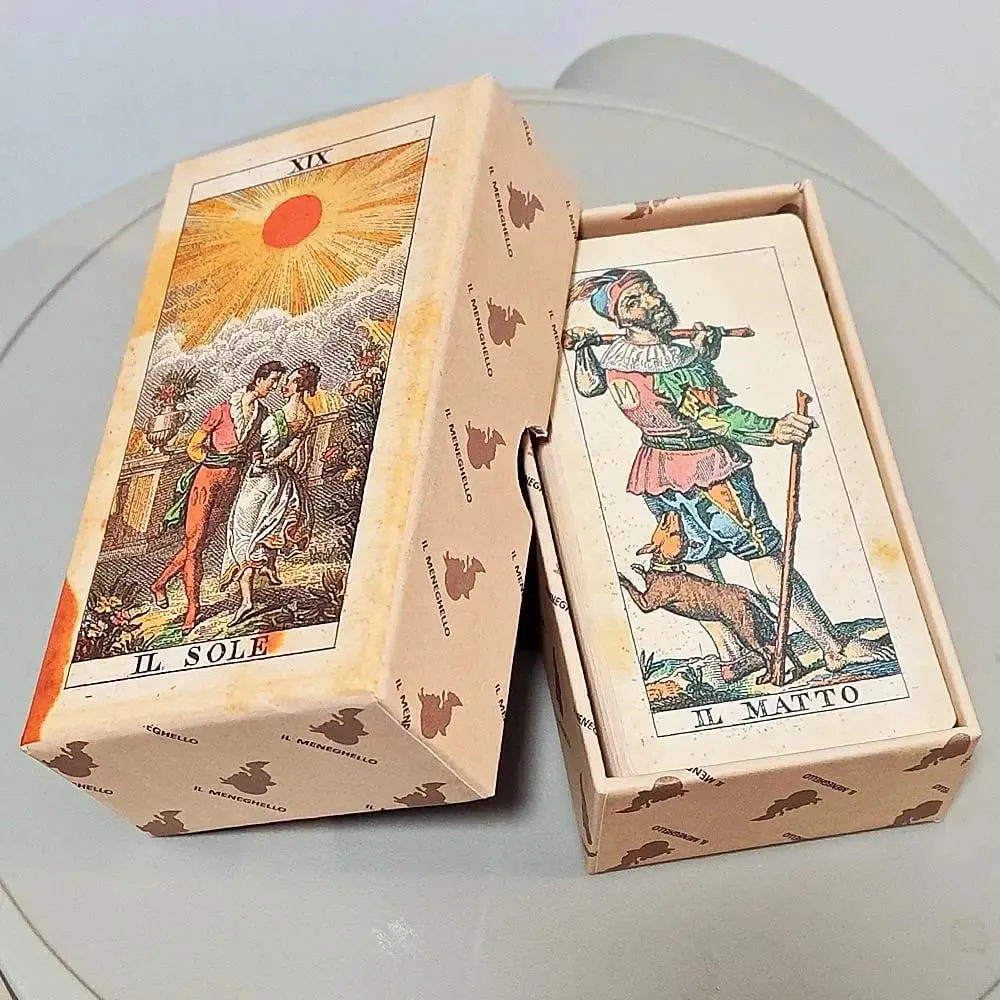 12*6cm Tarot Soprafino 1830 Vintage Italian Tarot Deck in Rigid Box Historical Reproduction 78 Pcs Double-embossed Cards — image 3