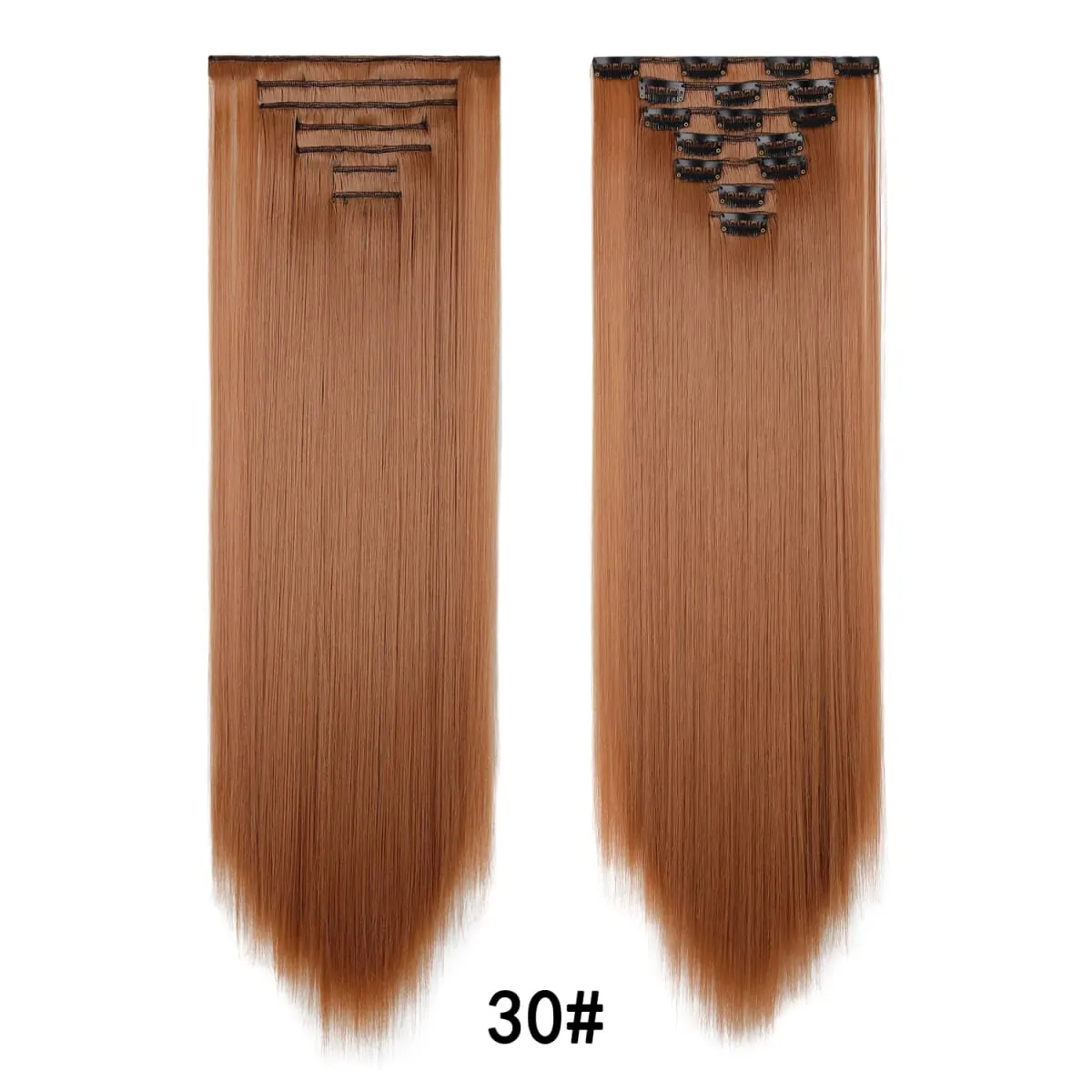24 Inch Clip-in Hair Extensions 7 Pcs Long Straight Synthetic Hair Extensions Invisible Clip-ins Hairpieces for Women Daily