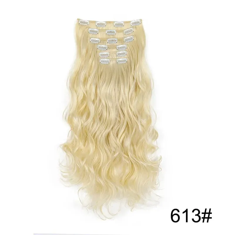 22Inch Synthetic 6pcs/set Long Curly Hair Extension Thick Soft Hairpiece for Short Hairline Coverage for Women Daily Use — image 25