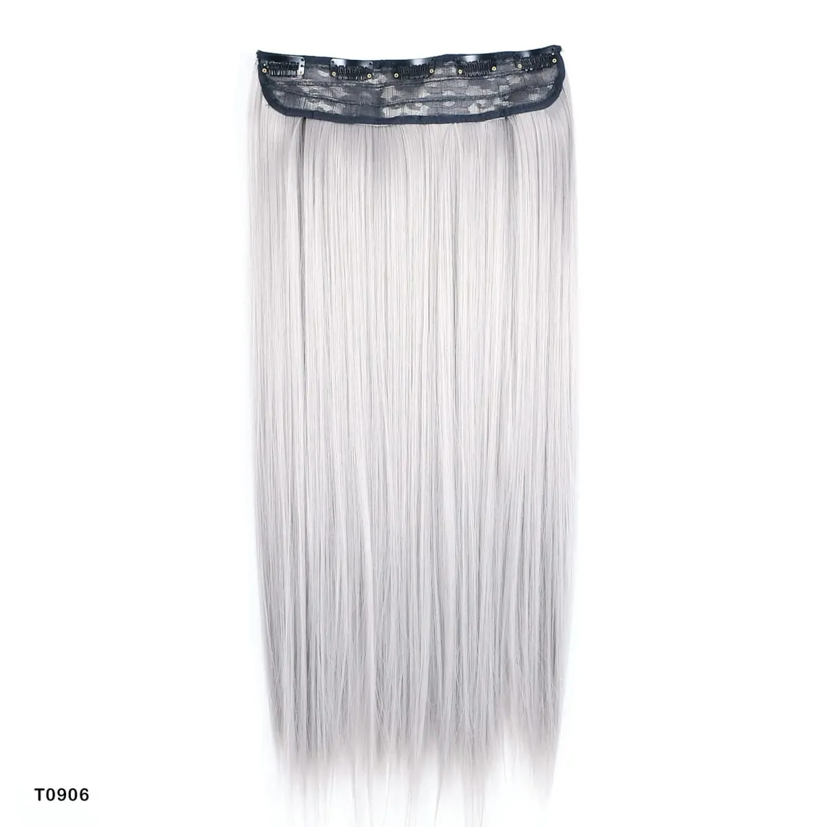 Zolin Clip in Hair Extension One Piece Long Straight Hair Black Gray Color Synthetic Hairpieces For Women Cosplay Use