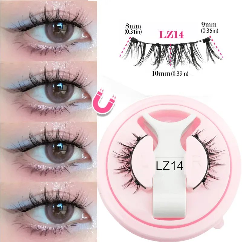 1 Set Magnetic Eyelashes Reusable Cat Eye Magnetic Lash Cosplay Sensitive Eye Friendly Natural Curler False Lashes Make Up Tool