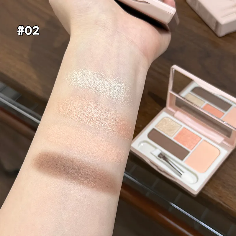 ART VALUE 4 Colors Eyeshadow Palette Glitter Pearlescent Matte Eye Shadow Shimmer Makeup Lasting Eye Makeup Contouring Highlight — image 6