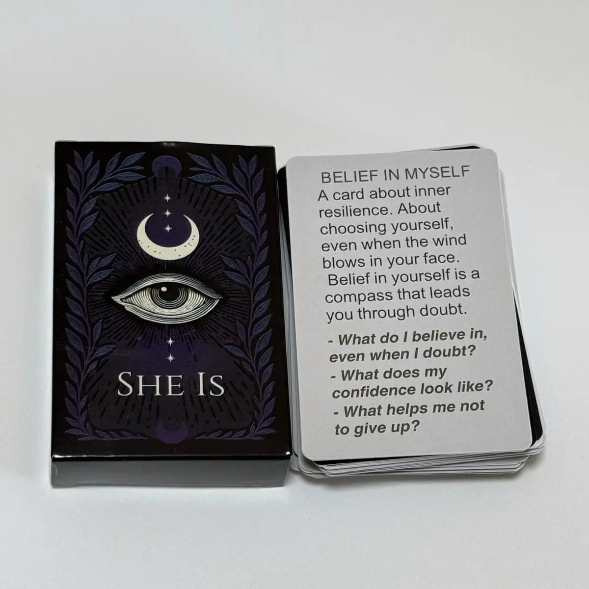 She Is Mindfulness Self-Care Cards Inner Dialogue Self-Reflection Tool for Family Gatherings Interactive Board Playing Game — image 3