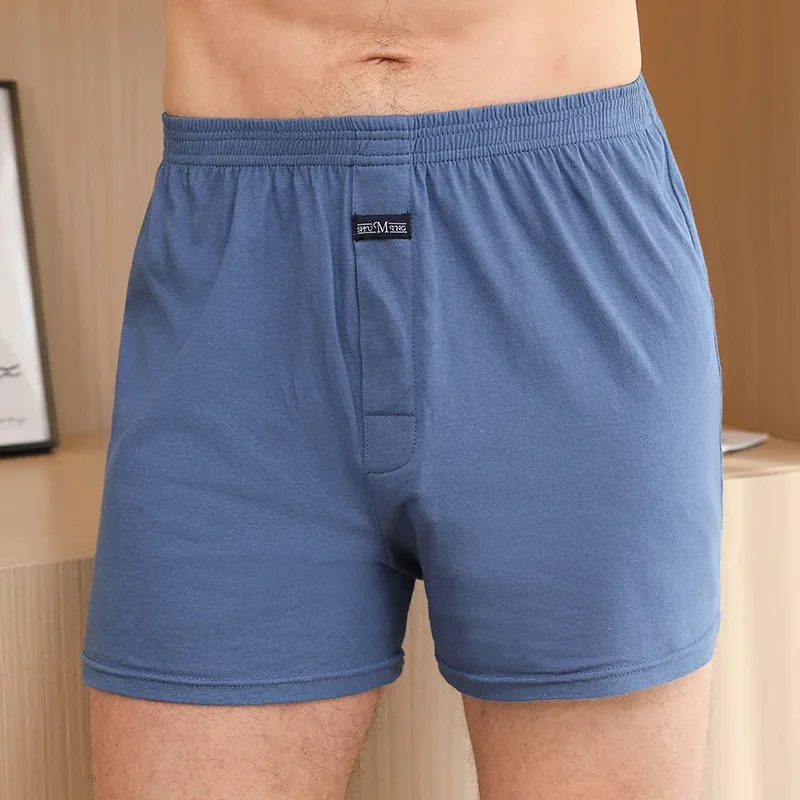 Herr Boxer Trosa Lot Kalsonger Lös Stor Kort Bomull Plus Size Underkläder För Herr Boxerbyxor Solid Mellan Herr Boxer — image 13