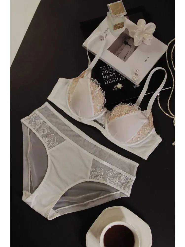 New Lace Push Up Bra Set Large Bust Minimizer & Lifting Side Support Reduces Armpit Fat Anti-Sagging Thin Wireless BANERDANNI — image 5